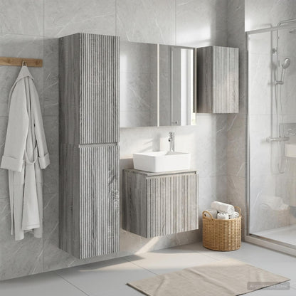 vidaXL Bathroom Cabinet Set 5 pcs Grey Sonoma Engineered Wood