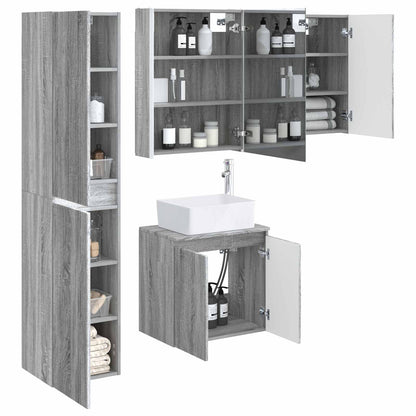 vidaXL Bathroom Cabinet Set 5 pcs Grey Sonoma 53 x 15.5 x 70 cm