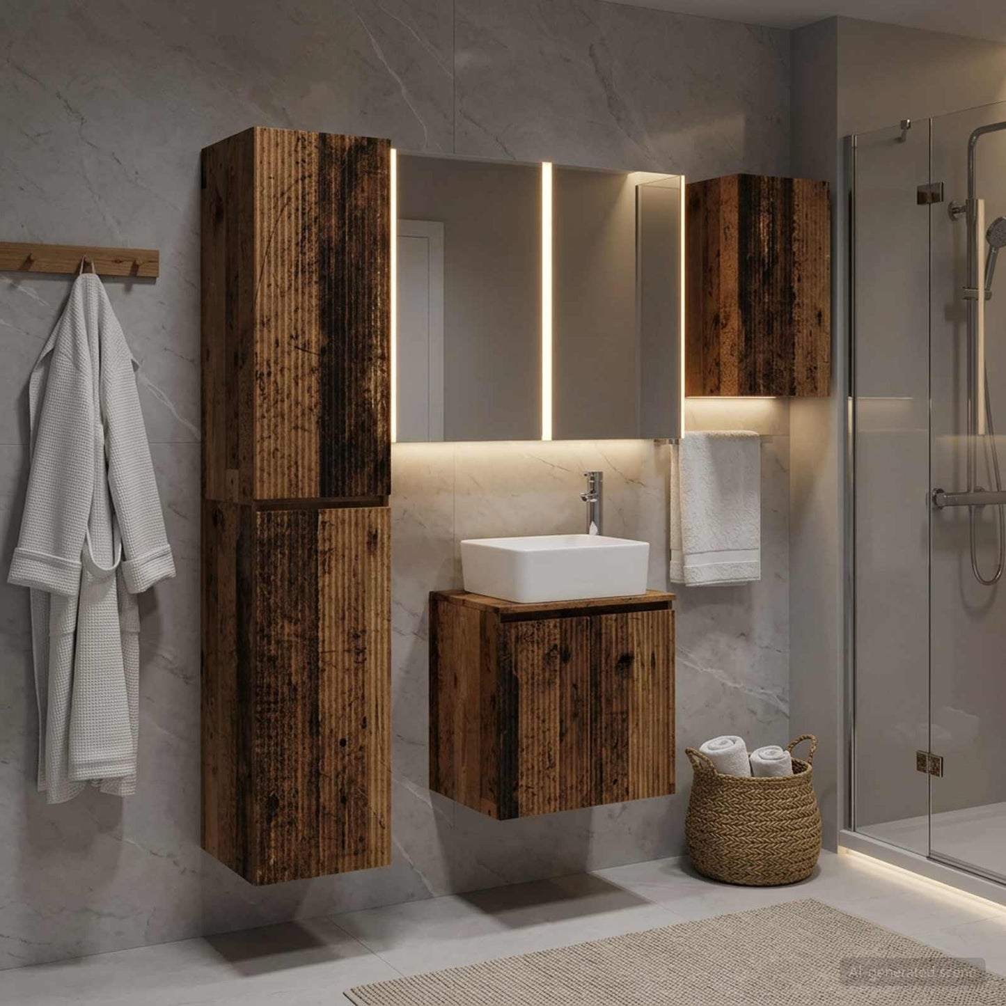 vidaXL Bathroom Cabinet Set 5 pcs Old Wood Engineered Wood