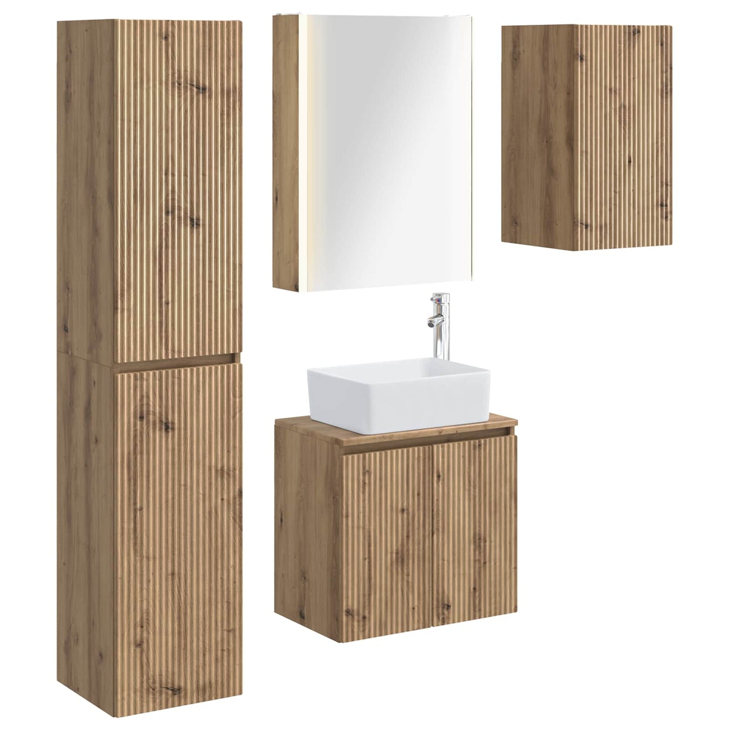 vidaXL Bathroom Cabinet Set 5 pcs Artisan Oak 53 x 15.5 x 70 cm