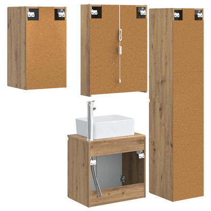vidaXL Bathroom Cabinet Set 5 pcs Artisan Oak 53 x 15.5 x 70 cm