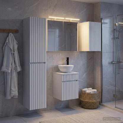 vidaXL Bathroom Cabinet Set 5 pcs White Engineered Wood