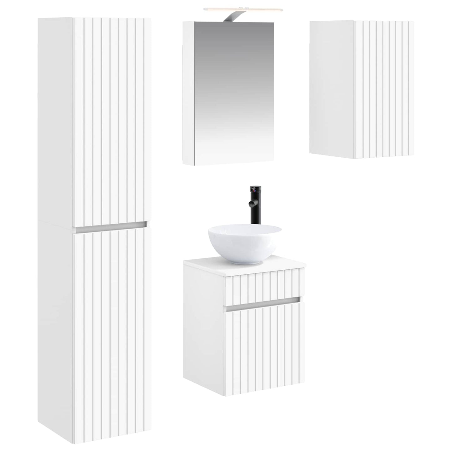 vidaXL Bathroom Cabinet Set 5 pcs White 40 x 10.5 x 60.5 cm