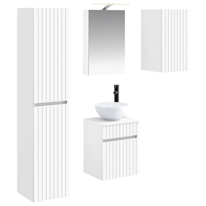 vidaXL Bathroom Cabinet Set 5 pcs White 40 x 10.5 x 60.5 cm