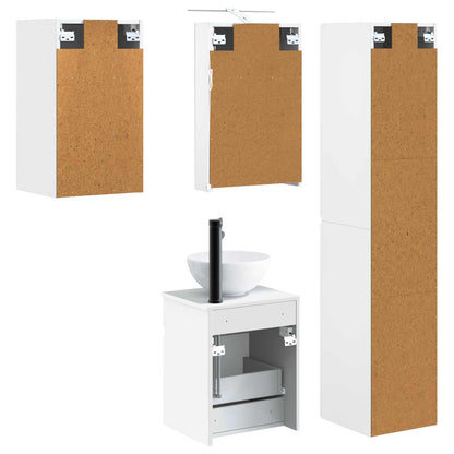 vidaXL Bathroom Cabinet Set 5 pcs White 40 x 10.5 x 60.5 cm