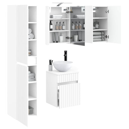 vidaXL Bathroom Cabinet Set 5 pcs White 40 x 10.5 x 60.5 cm