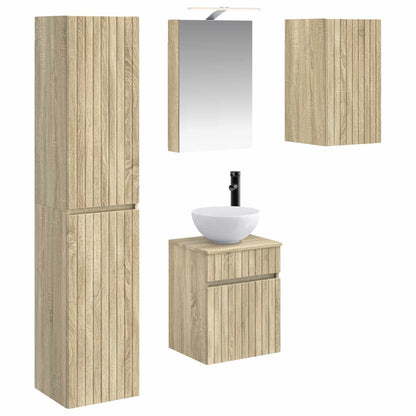 vidaXL Bathroom Cabinet Set 5 pcs Sonoma Oak 40 x 10.5 x 60.5 cm