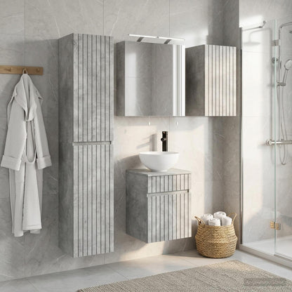 vidaXL Bathroom Cabinet Set 5 pcs Concrete Grey Engineered Wood