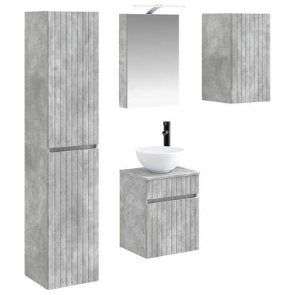 vidaXL Bathroom Cabinet Set 5 pcs Concrete Grey 40 x 10.5 x 60.5 cm