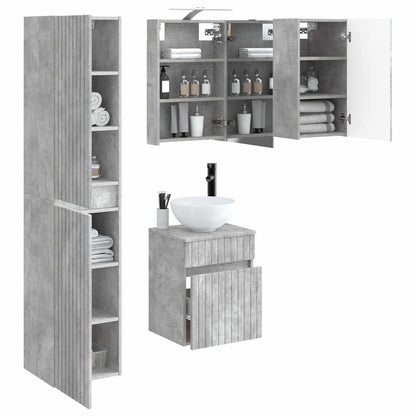 vidaXL Bathroom Cabinet Set 5 pcs Concrete Grey 40 x 10.5 x 60.5 cm