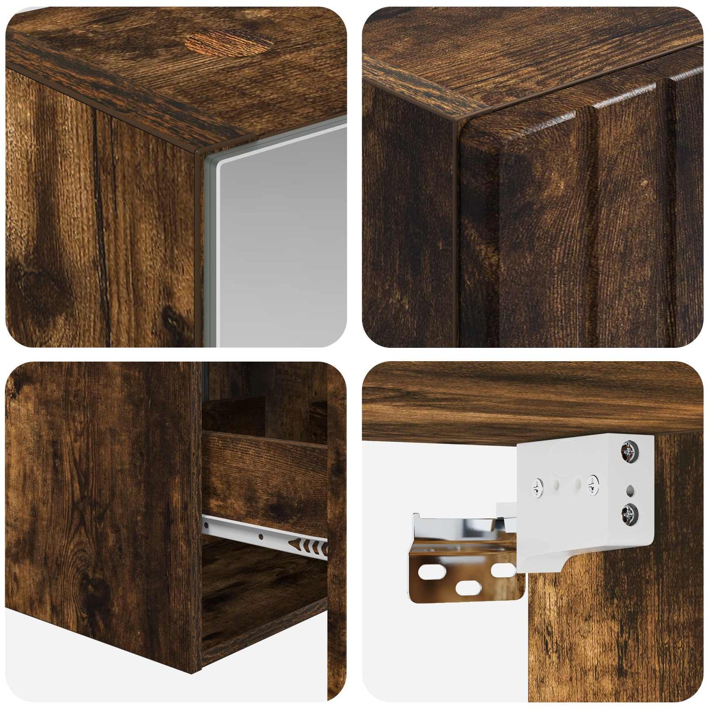vidaXL Bathroom Cabinet Set 5 pcs Smoked Oak 40 x 10.5 x 60.5 cm