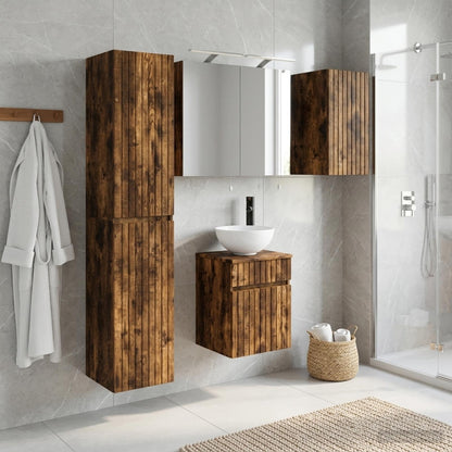 vidaXL Bathroom Cabinet Set 5 pcs Smoked Oak Engineered Wood