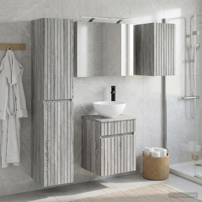vidaXL Bathroom Cabinet Set 5 pcs Grey Sonoma Engineered Wood