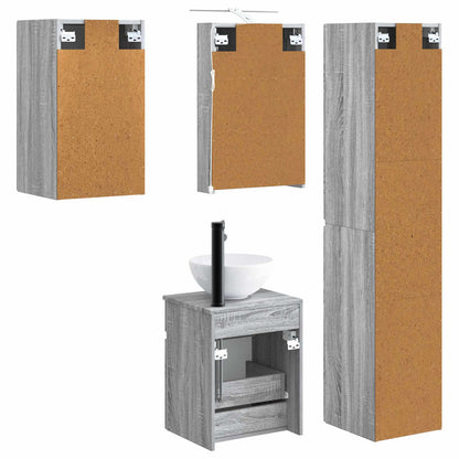 vidaXL Bathroom Cabinet Set 5 pcs Grey Sonoma 40 x 10.5 x 60.5 cm