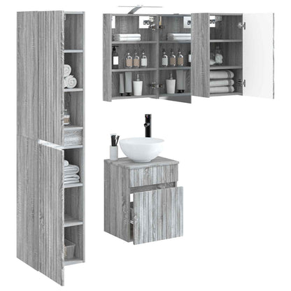 vidaXL Bathroom Cabinet Set 5 pcs Grey Sonoma 40 x 10.5 x 60.5 cm