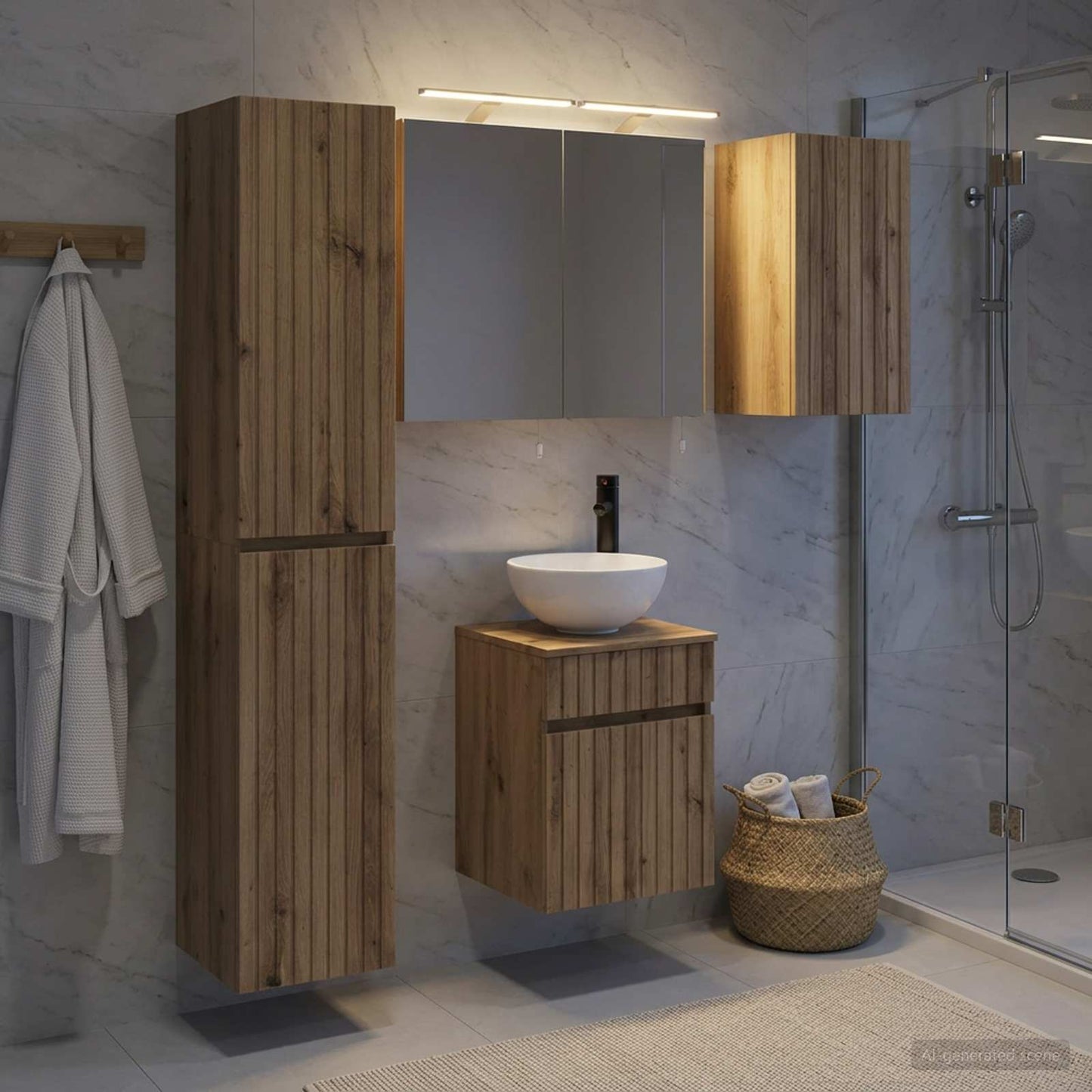 vidaXL Bathroom Cabinet Set 5 pcs Artisan Oak Engineered Wood