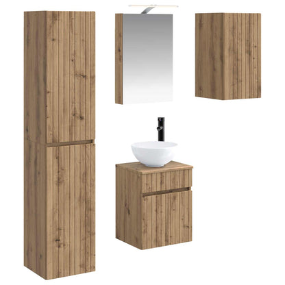 vidaXL Bathroom Cabinet Set 5 pcs Artisan Oak 40 x 10.5 x 60.5 cm