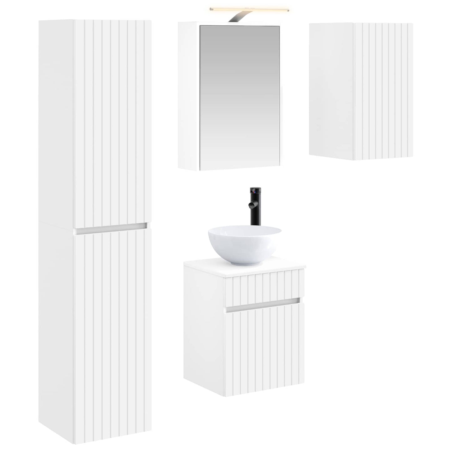 vidaXL Bathroom Cabinet Set 5 pcs White 43 x 16 x 62.5 cm