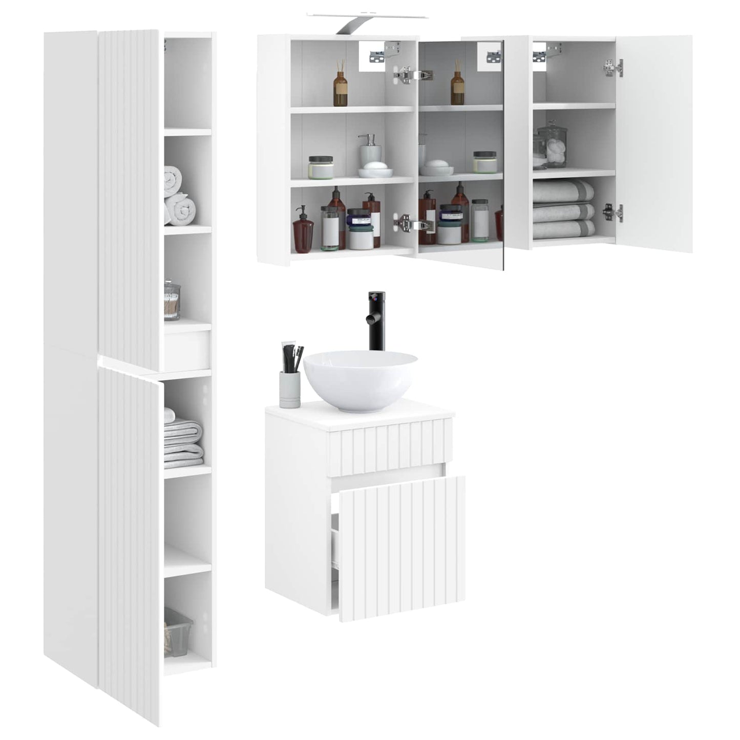 vidaXL Bathroom Cabinet Set 5 pcs White 43 x 16 x 62.5 cm