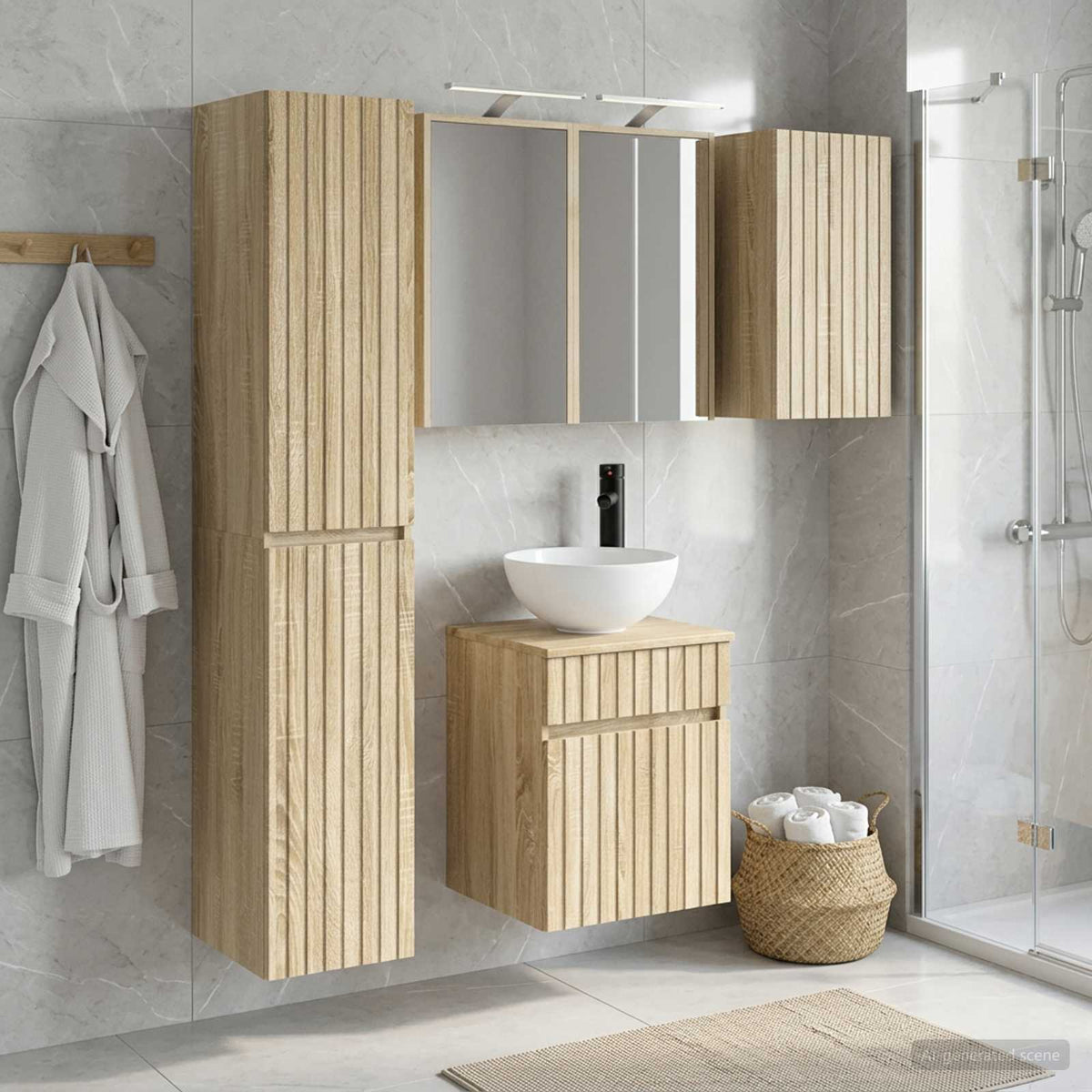 vidaXL Bathroom Cabinet Set 5 pcs Sonoma Oak Engineered Wood