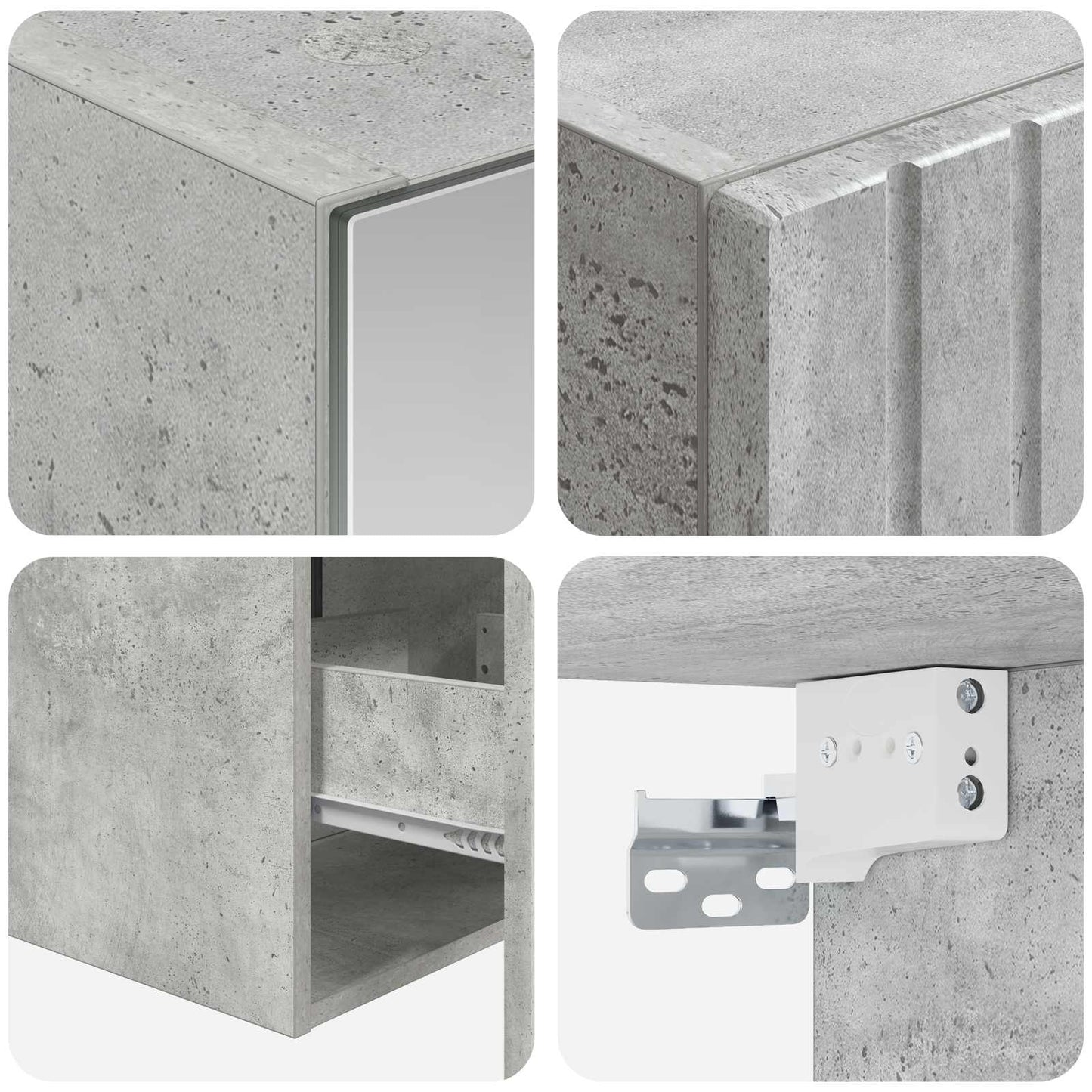 vidaXL Bathroom Cabinet Set 5 pcs Concrete Grey 43 x 16 x 62.5 cm