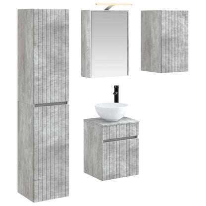 vidaXL Bathroom Cabinet Set 5 pcs Concrete Grey 43 x 16 x 62.5 cm