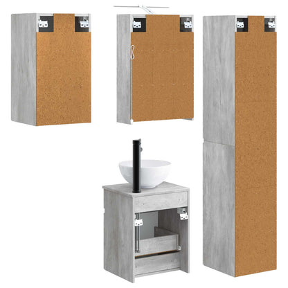 vidaXL Bathroom Cabinet Set 5 pcs Concrete Grey 43 x 16 x 62.5 cm
