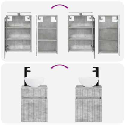 vidaXL Bathroom Cabinet Set 5 pcs Concrete Grey 43 x 16 x 62.5 cm