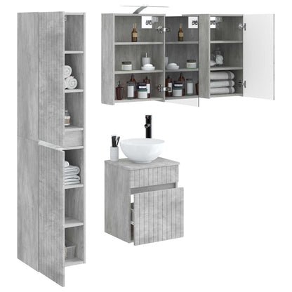 vidaXL Bathroom Cabinet Set 5 pcs Concrete Grey 43 x 16 x 62.5 cm