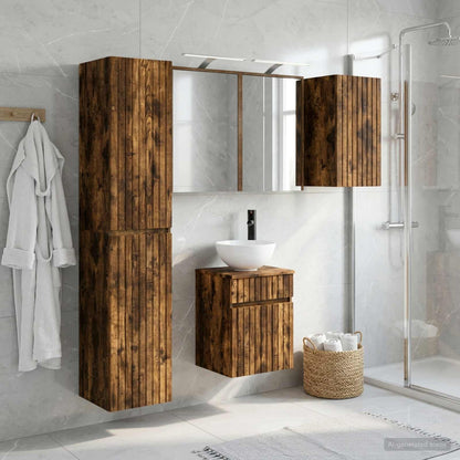 vidaXL Bathroom Cabinet Set 5 pcs Smoked Oak Engineered Wood