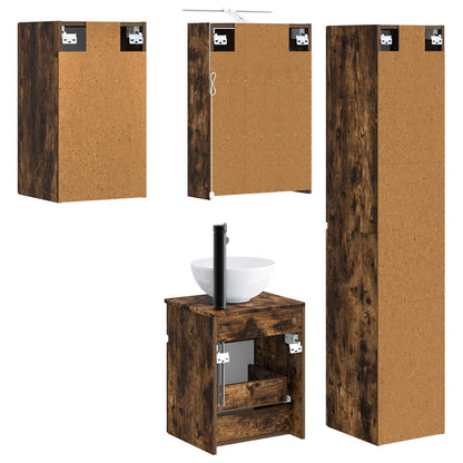 vidaXL Bathroom Cabinet Set 5 pcs Smoked Oak 43 x 16 x 62.5 cm