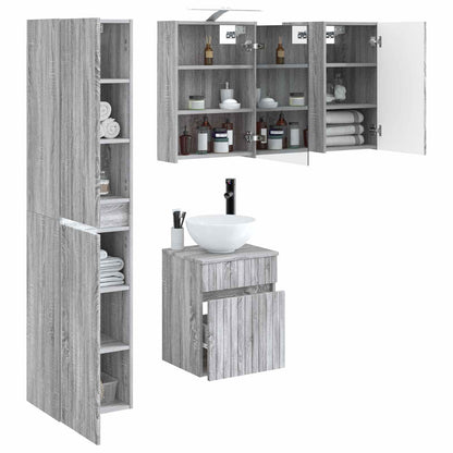 vidaXL Bathroom Cabinet Set 5 pcs Grey Sonoma 43 x 16 x 62.5 cm