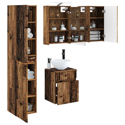 vidaXL Bathroom Cabinet Set 5 pcs Old Wood 43 x 16 x 62.5 cm