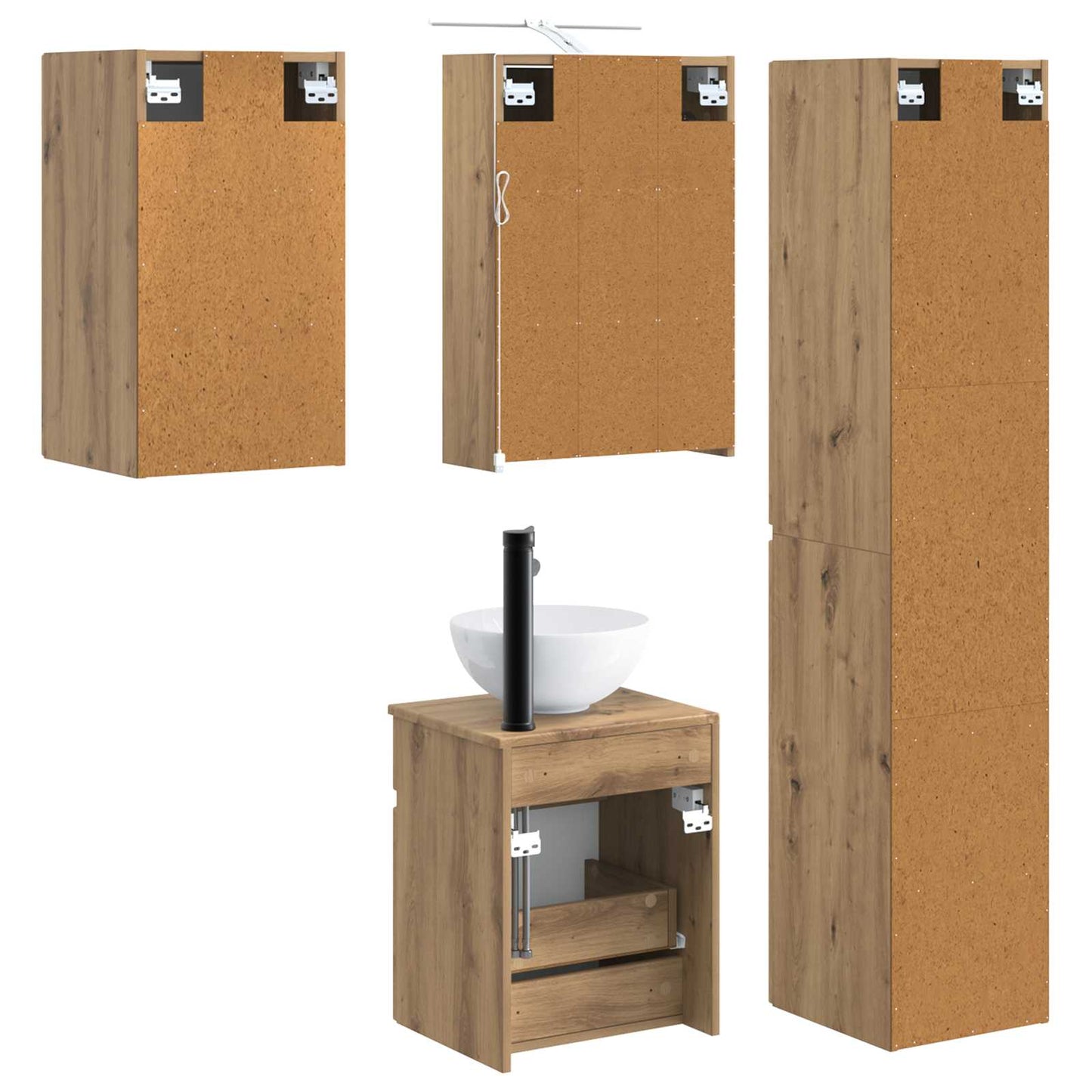 vidaXL Bathroom Cabinet Set 5 pcs Artisan Oak 43 x 16 x 62.5 cm