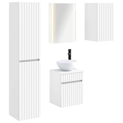 vidaXL Bathroom Cabinet Set 5 pcs White 43 x 11.5 x 60.5 cm
