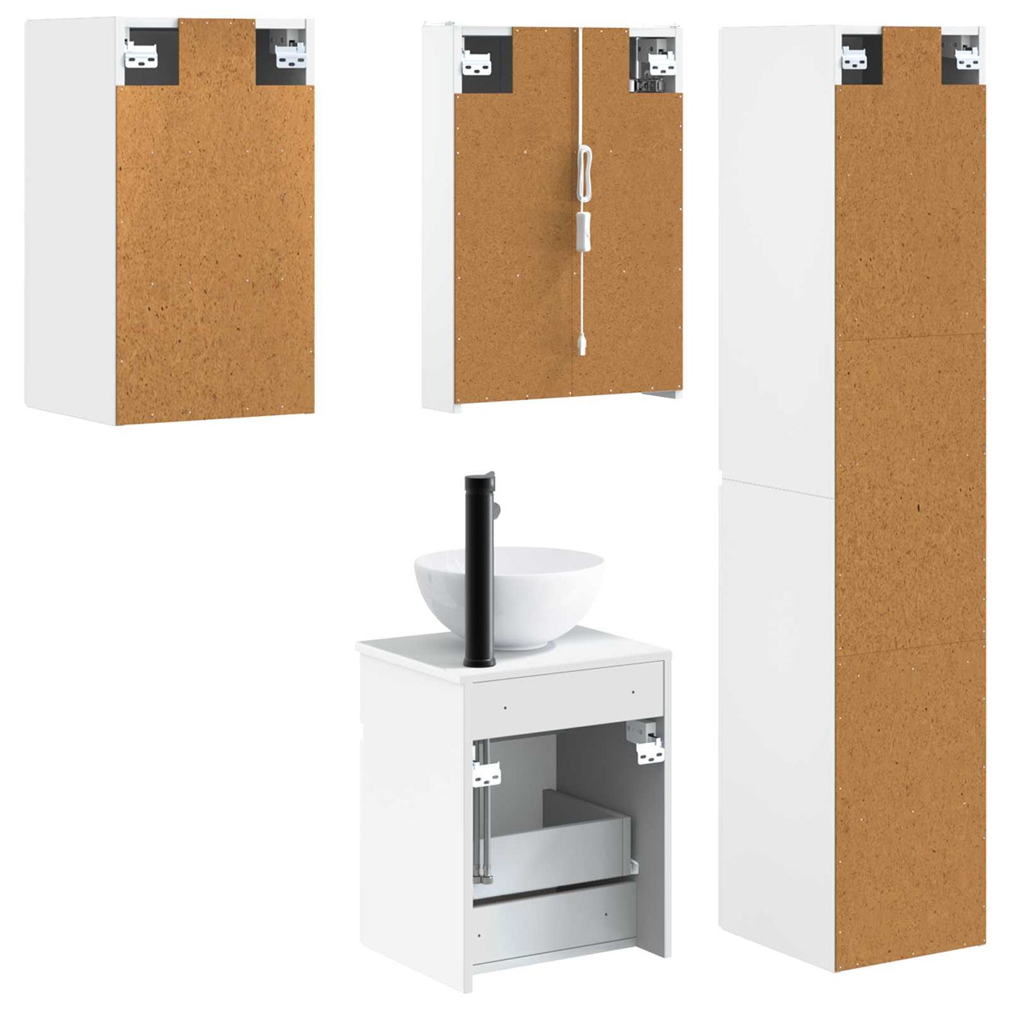 vidaXL Bathroom Cabinet Set 5 pcs White 43 x 11.5 x 60.5 cm