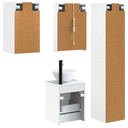 vidaXL Bathroom Cabinet Set 5 pcs White 43 x 11.5 x 60.5 cm