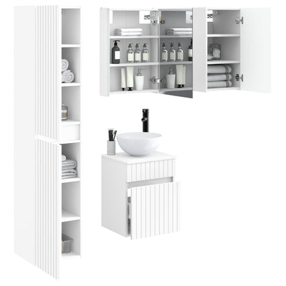 vidaXL Bathroom Cabinet Set 5 pcs White 43 x 11.5 x 60.5 cm