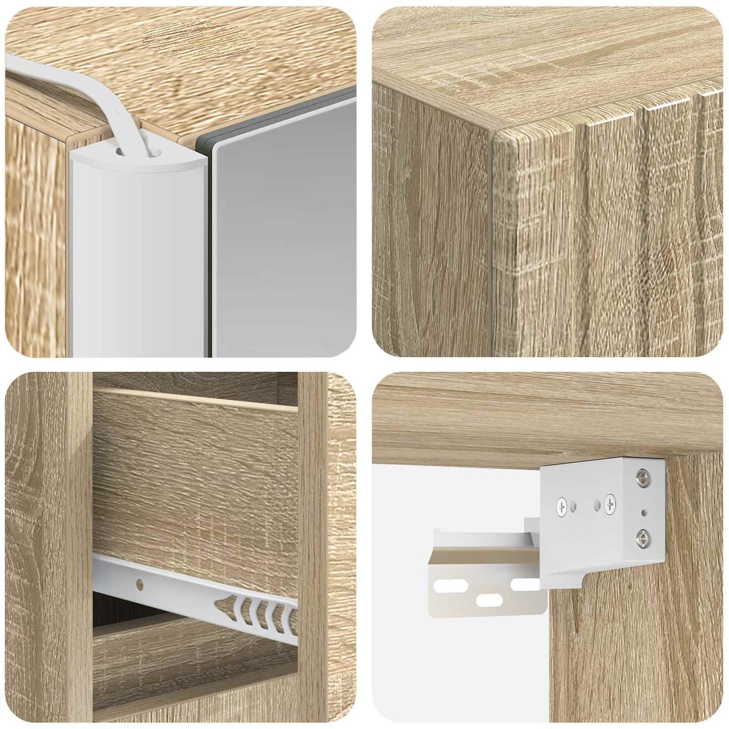 vidaXL Bathroom Cabinet Set 5 pcs Sonoma Oak 43 x 11.5 x 60.5 cm