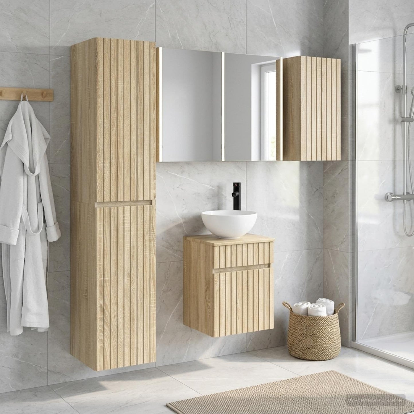 vidaXL Bathroom Cabinet Set 5 pcs Sonoma Oak Engineered Wood