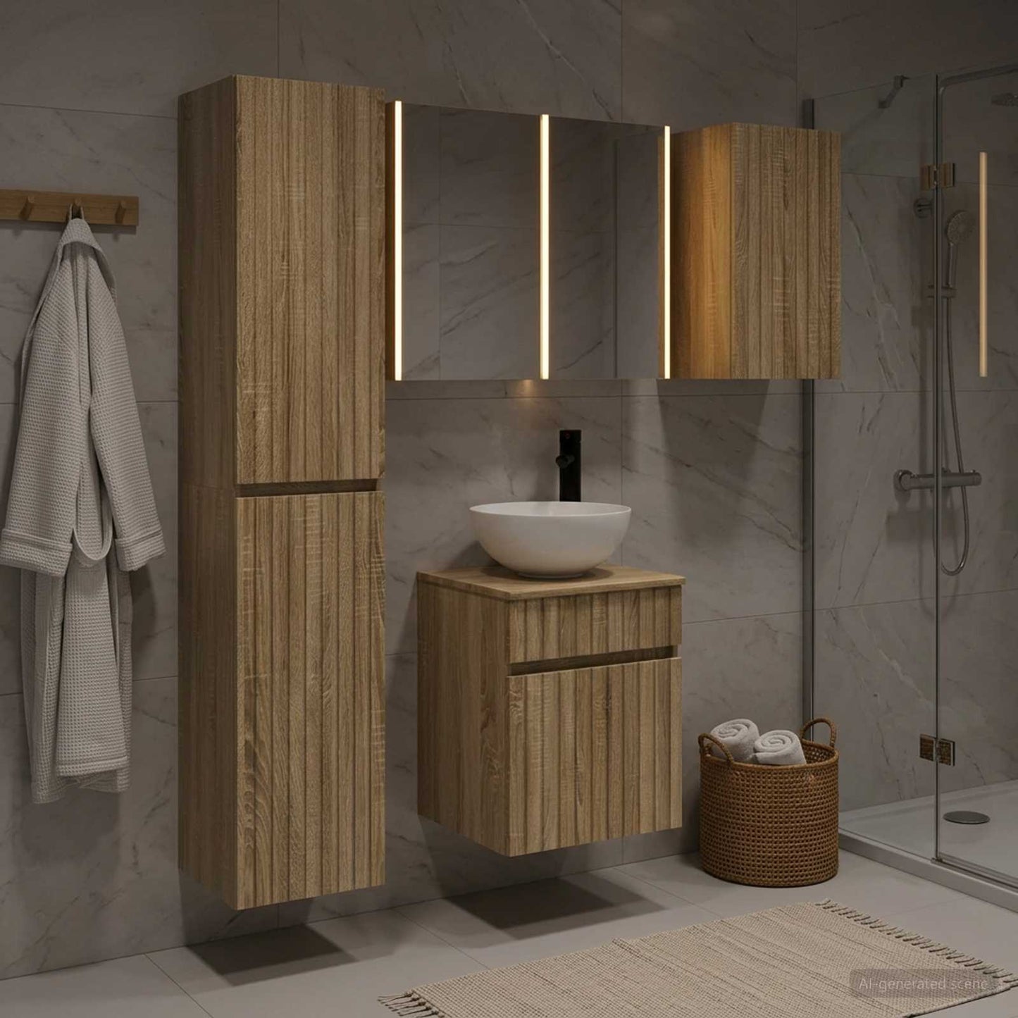 vidaXL Bathroom Cabinet Set 5 pcs Sonoma Oak Engineered Wood