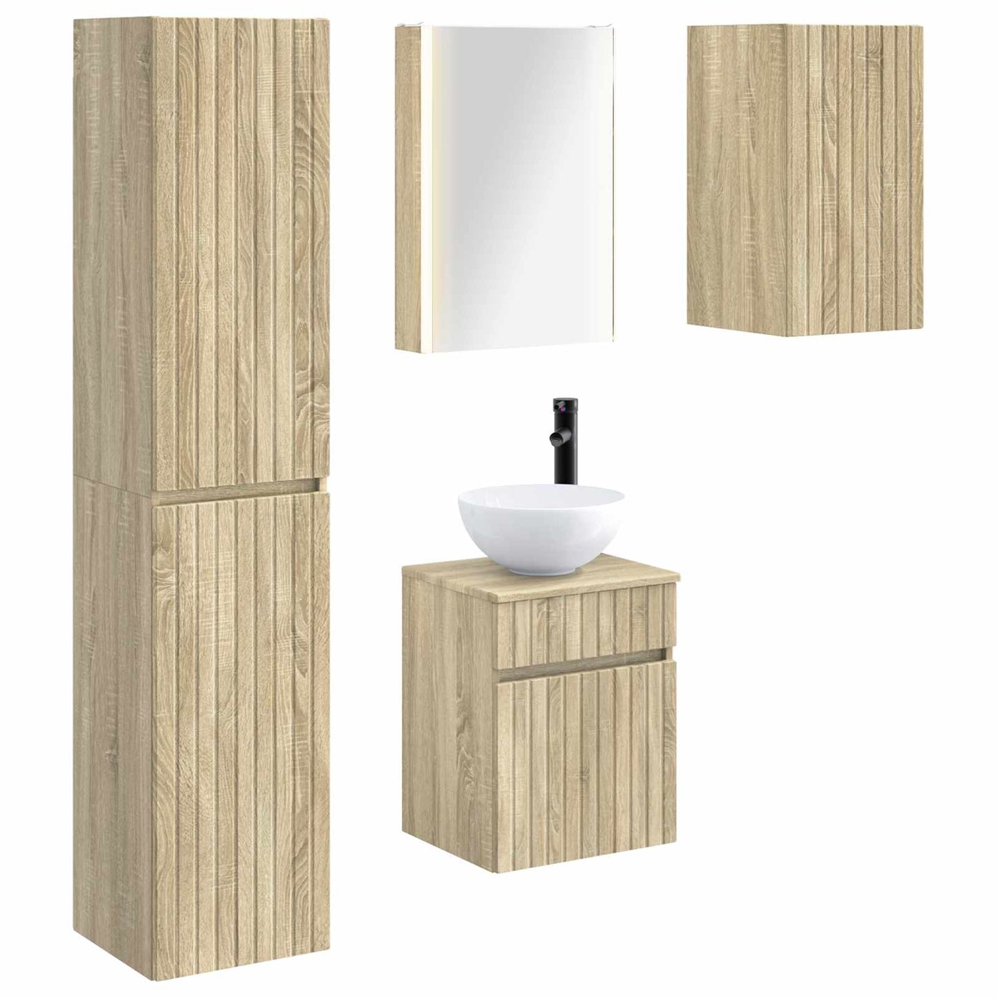 vidaXL Bathroom Cabinet Set 5 pcs Sonoma Oak 43 x 11.5 x 60.5 cm