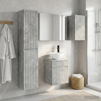 vidaXL Bathroom Cabinet Set 5 pcs Concrete Grey Engineered Wood