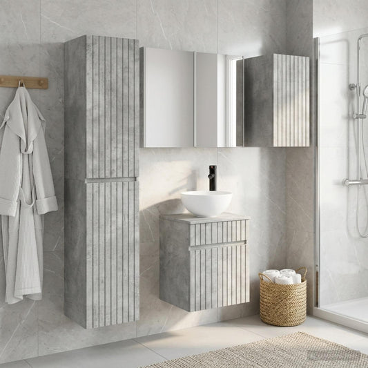 vidaXL Bathroom Cabinet Set 5 pcs Concrete Grey Engineered Wood