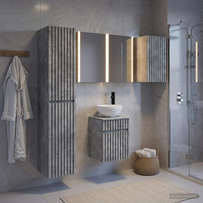 vidaXL Bathroom Cabinet Set 5 pcs Concrete Grey Engineered Wood