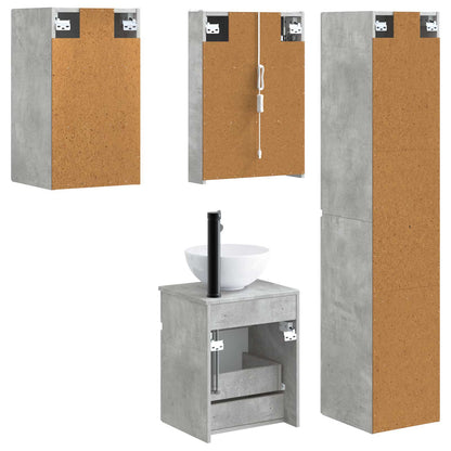 vidaXL Bathroom Cabinet Set 5 pcs Concrete Grey 43 x 11.5 x 60.5 cm