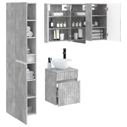 vidaXL Bathroom Cabinet Set 5 pcs Concrete Grey 43 x 11.5 x 60.5 cm