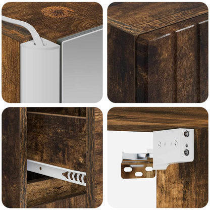 vidaXL Bathroom Cabinet Set 5 pcs Smoked Oak 43 x 11.5 x 60.5 cm