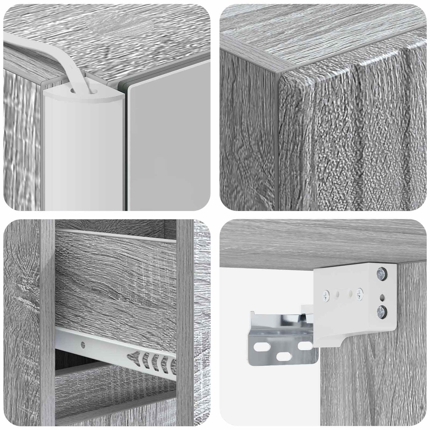 vidaXL Bathroom Cabinet Set 5 pcs Grey Sonoma 43 x 11.5 x 60.5 cm