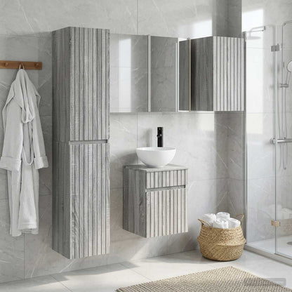 vidaXL Bathroom Cabinet Set 5 pcs Grey Sonoma Engineered Wood